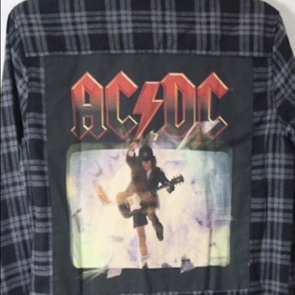 VINTAGE AC/DC Official Flannel Dress sz Small - Picture 2 of 4